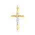 14k Two Tone Gold Cross Pendant - necklaces