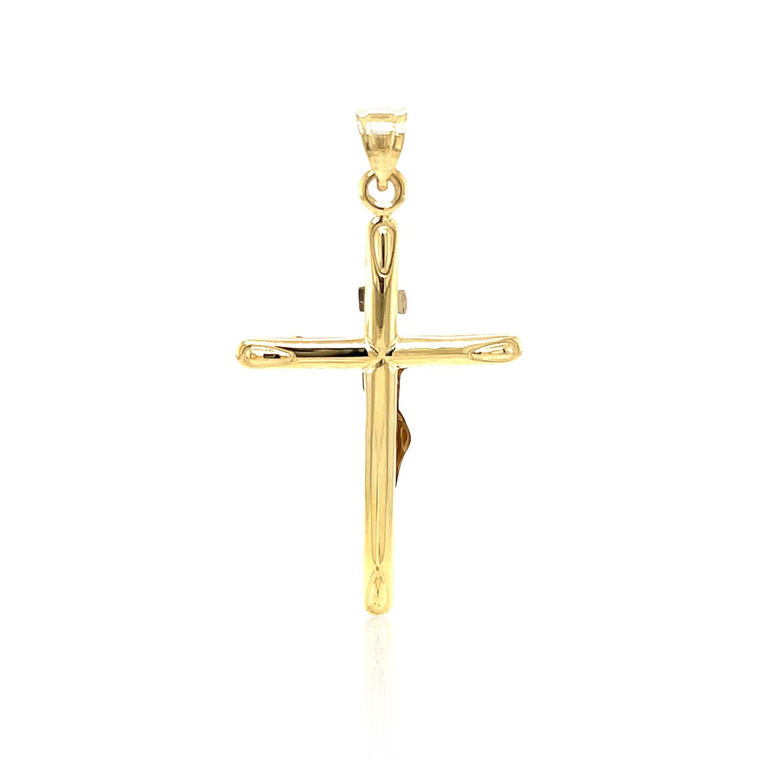 14k Two Tone Gold Cross Pendant - DestGlow