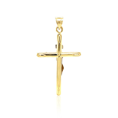 14k Two Tone Gold Cross Pendant - DestGlow