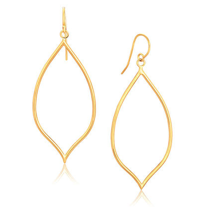 14k Yellow Gold Marquise Style Polished Earrings by Bids.com