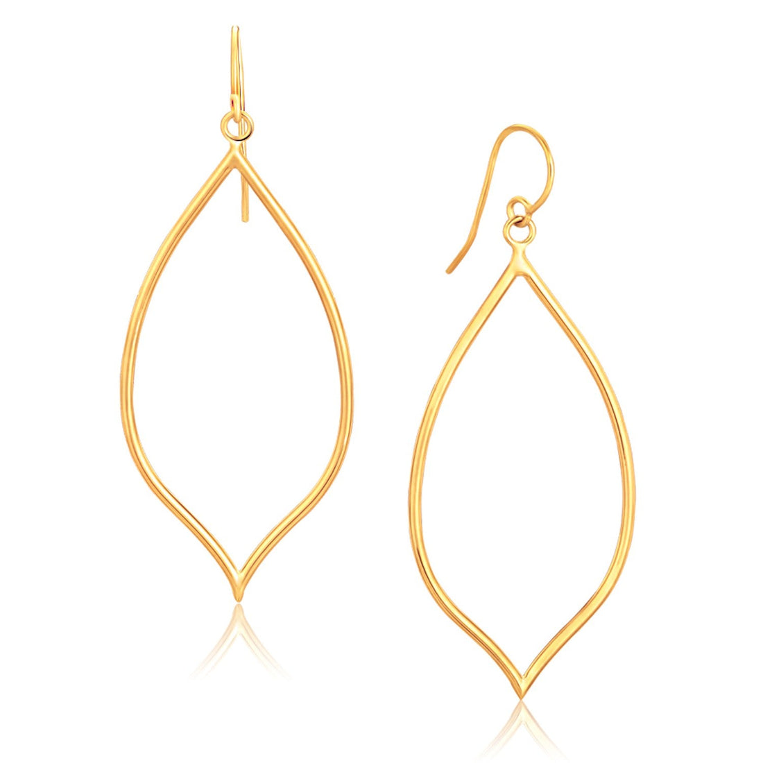 14k Yellow Gold Marquise Style Polished Earrings - accessories