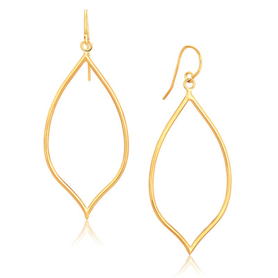 14k Yellow Gold Marquise Style Polished Earrings - accessories