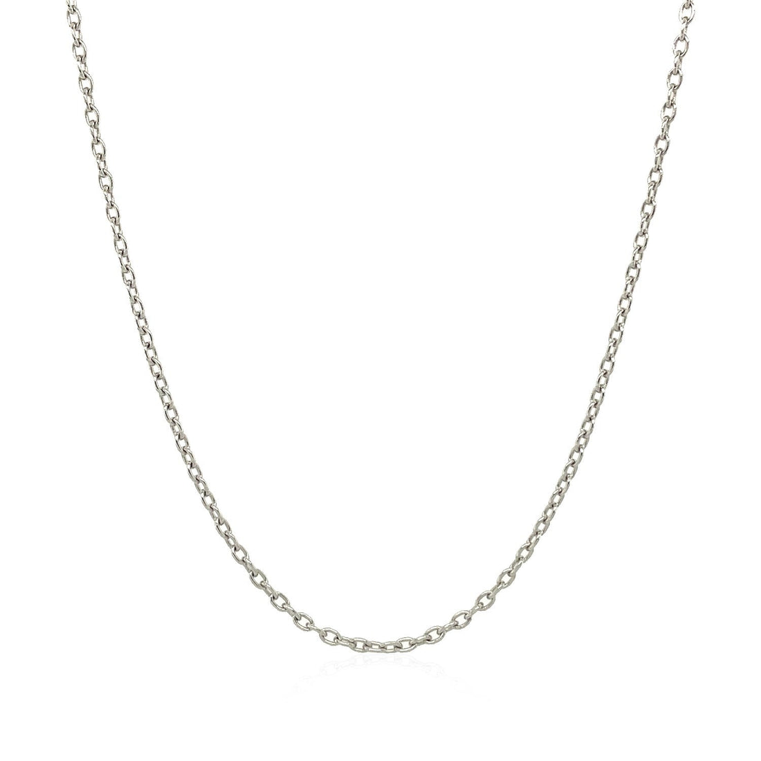 14k White Gold Round Cable Link Chain (1.50 mm) - DestGlow
