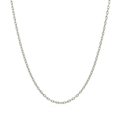 14k White Gold Round Cable Link Chain (1.50 mm) - DestGlow