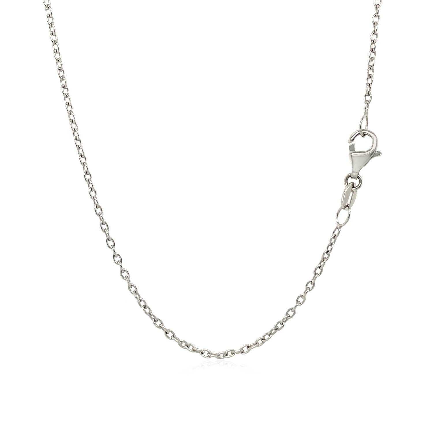 14k White Gold Round Cable Link Chain 1.5mm by Bids.com