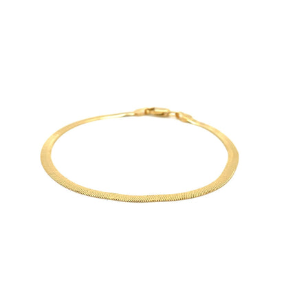 14k Yellow Gold Super Flex Herringbone Bracelet (2.80 mm) - DestGlow