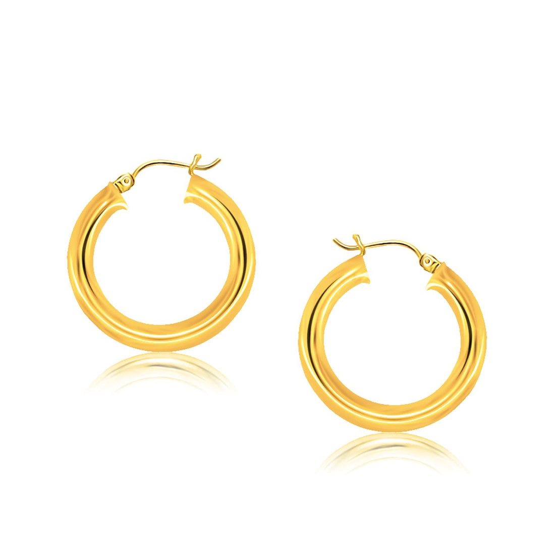 14k Yellow Gold Polished Hoop Earrings (5x30 mm) - earrings
