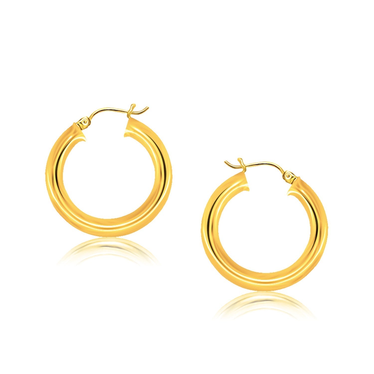 14k Yellow Gold Polished Hoop Earrings (5x30 mm) 