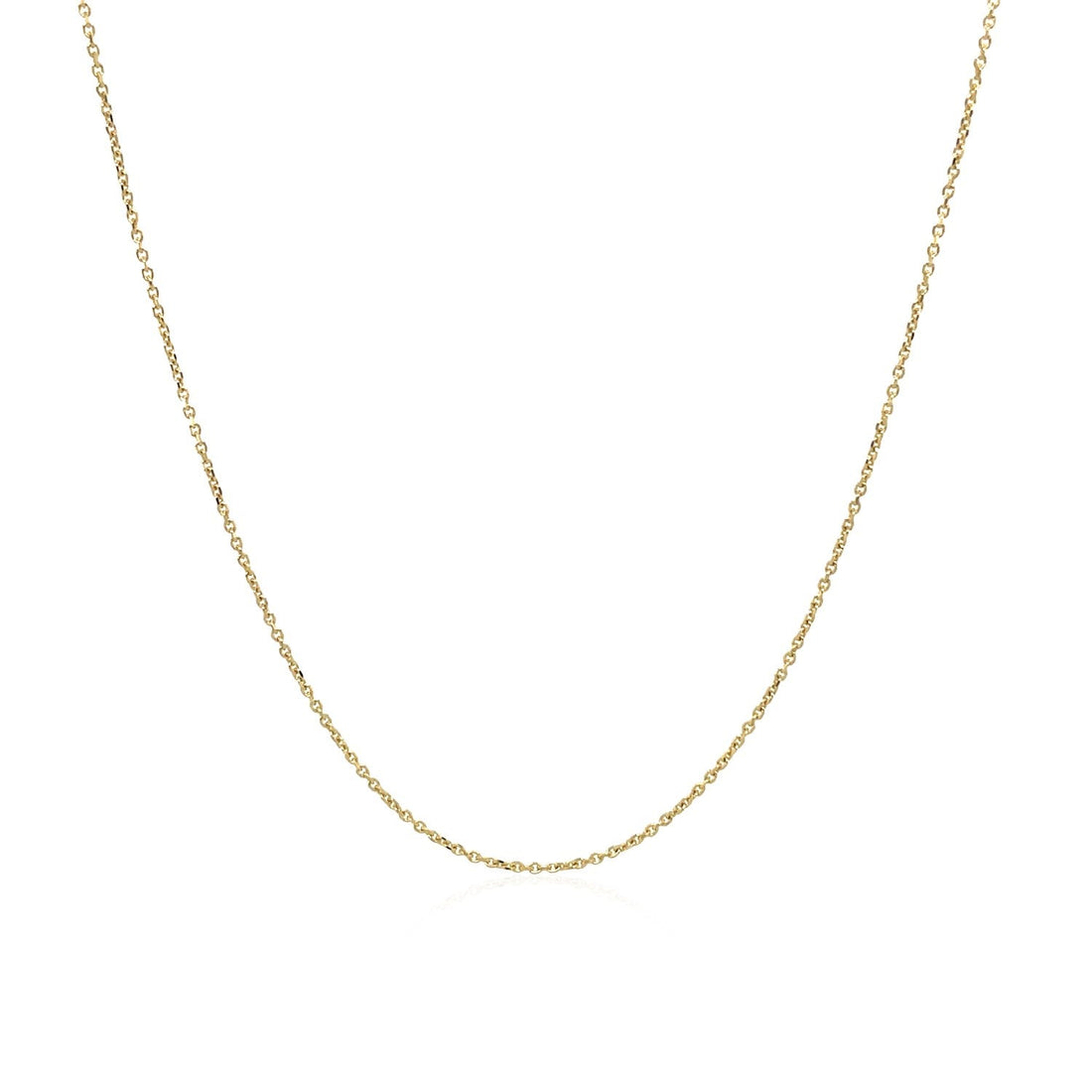 14k Yellow Gold Cable Link Chain (0.50 mm) - DestGlow
