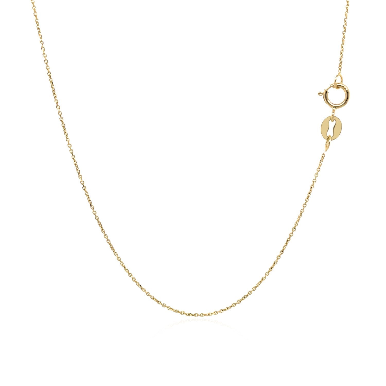 14k Yellow Gold Cable Link Chain (0.50 mm) - DestGlow