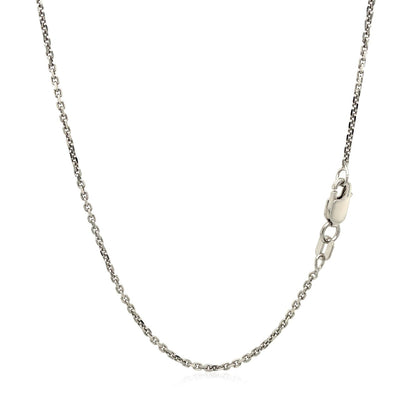 14k White Gold Diamond Cut Cable Link Chain 1.4mm by Bids.com