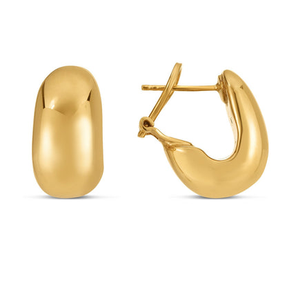 14k Yellow Gold Fancy Omega Hoops - accessories