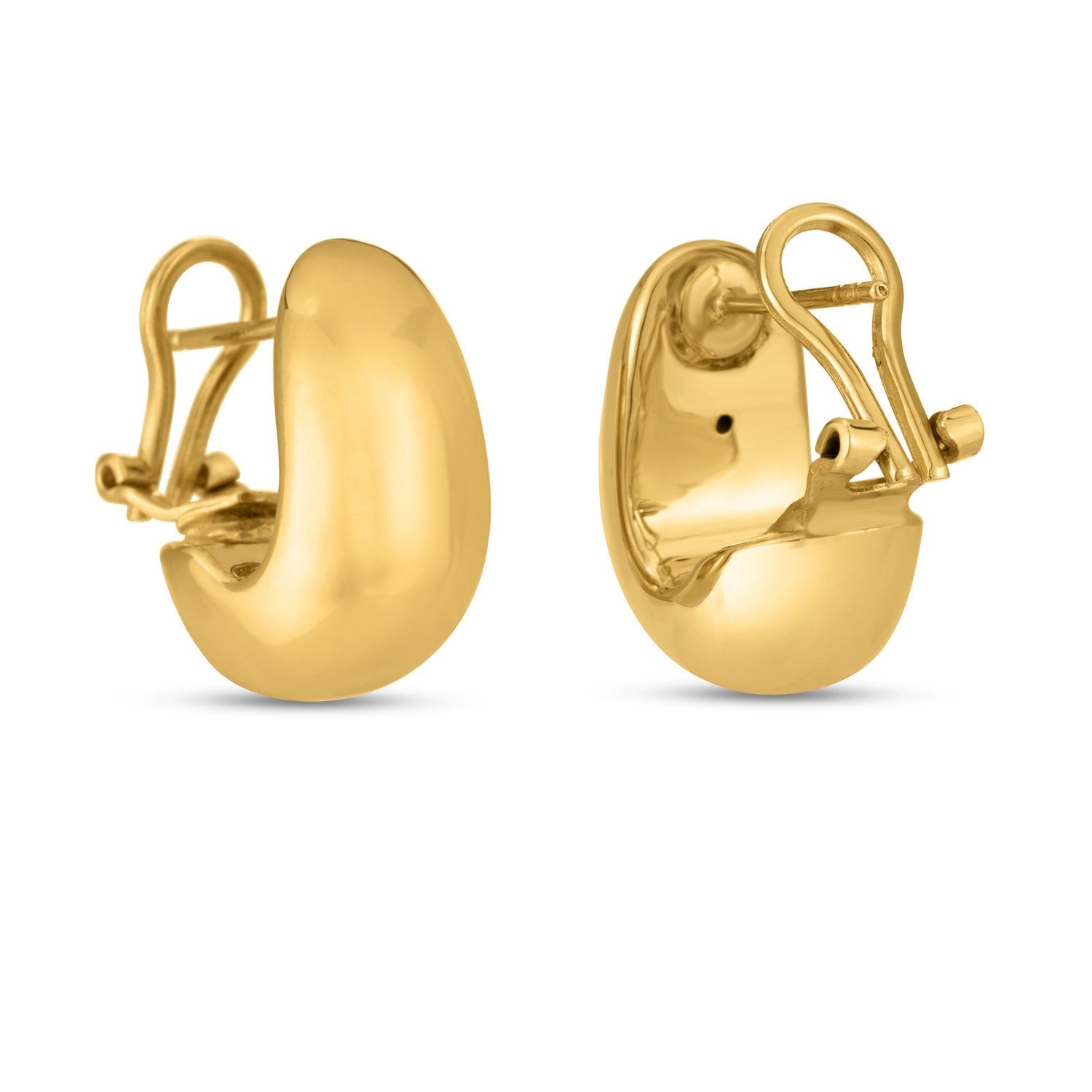 14k Yellow Gold Fancy Omega Hoops by Bids.com