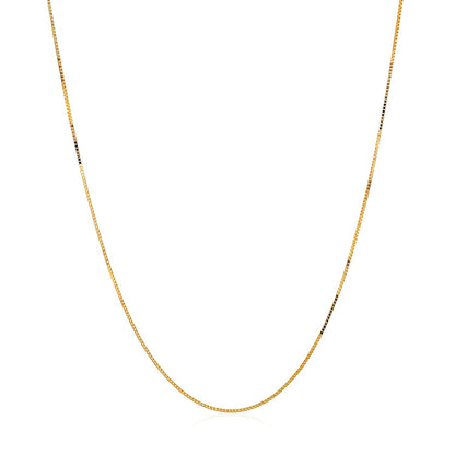 14k Yellow Gold Classic Box Chain (0.45 mm) - DestGlow