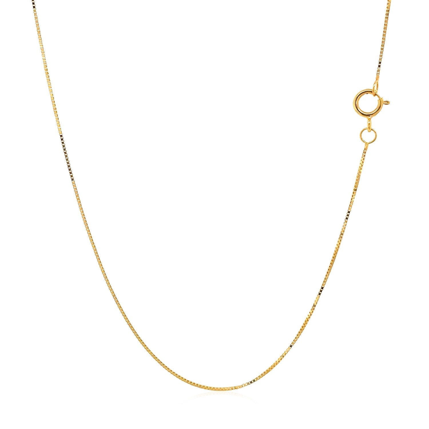 14k Yellow Gold Classic Box Chain (0.45 mm) - DestGlow