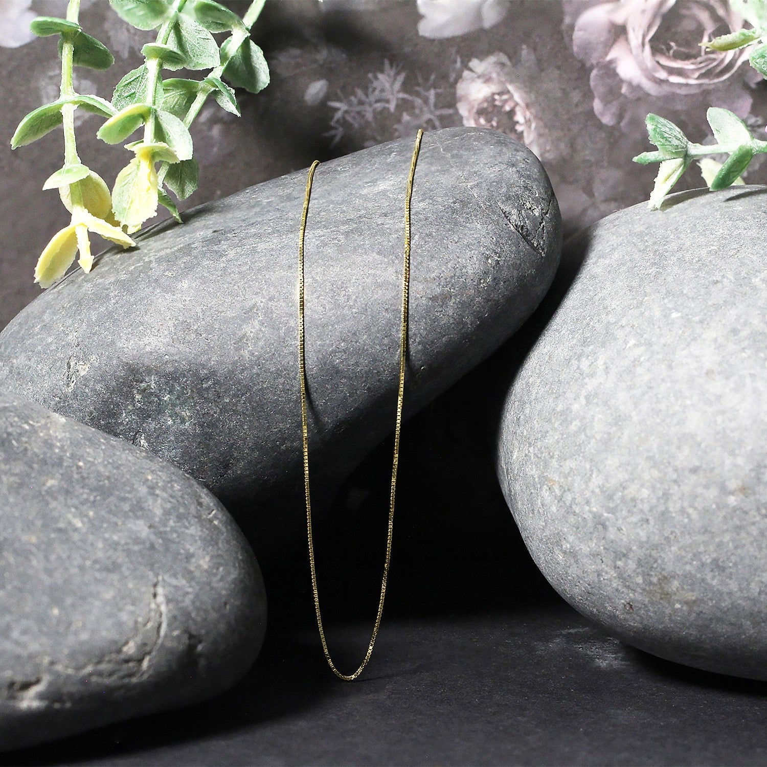 14k Yellow Gold Classic Box Chain (0.45 mm) - DestGlow