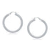 14k White Gold Polished Hoop Earrings (4x40mm) 