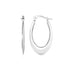 14k White Gold Polished Graduated Oval Hoop Earrings by Avera Group