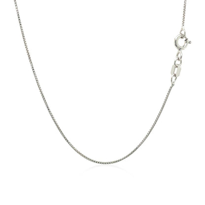 Sterling Silver Rhodium Plated Box Chain 0.7mm - DestGlow