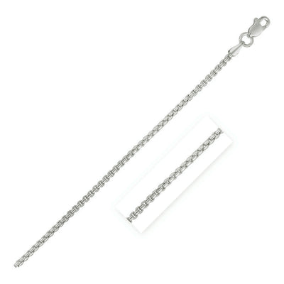 14k White Gold Round Box Chain (1.30 mm) - necklaces