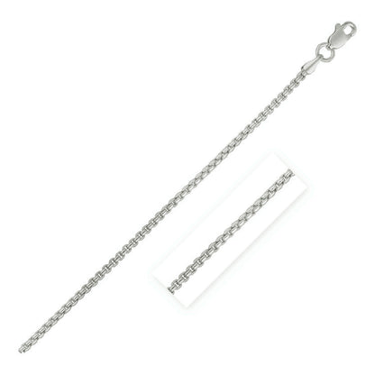 14k White Gold Round Box Chain (1.30 mm) - necklaces