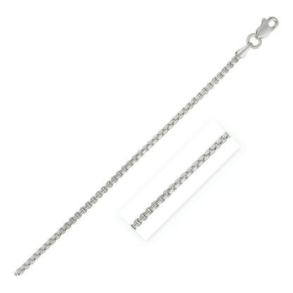 14k White Gold Round Box Chain 1.35 mm 