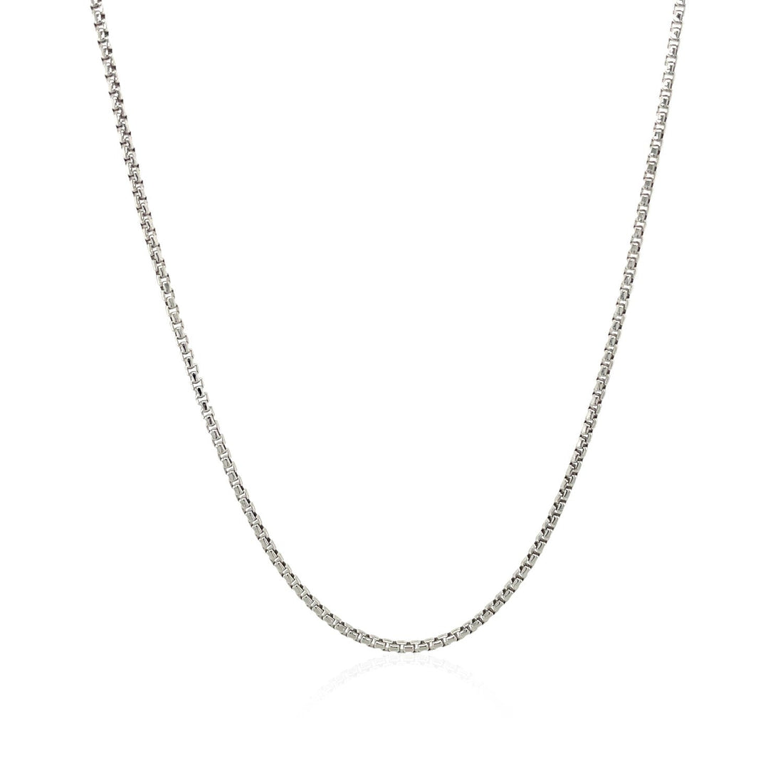 14k White Gold Round Box Chain (1.30 mm) - DestGlow