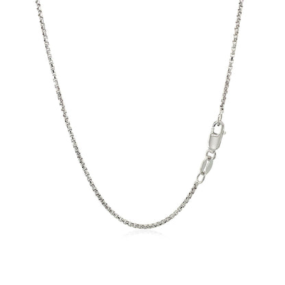 14k White Gold Round Box Chain (1.30 mm) - DestGlow