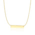 14k Yellow Gold Smooth Flat Horizontal Bar Style Necklace by Avera Group