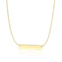14k Yellow Gold Smooth Flat Horizontal Bar Style Necklace 