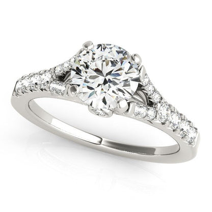 14k White Gold Split Shank Prong Set Diamond Engagement Ring (1 3/8 cttw) by Bids.com