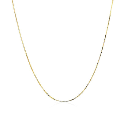 10k Yellow Gold Classic Box Chain (0.45 mm) - DestGlow