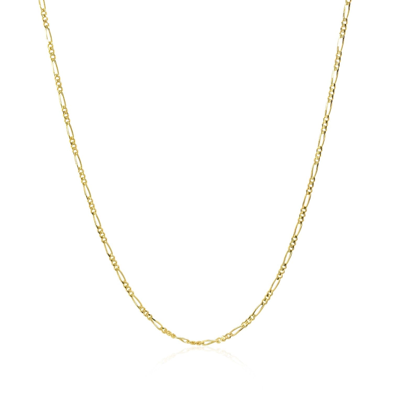 14k Yellow Gold Solid Figaro Chain 1.3mm by Bids.com