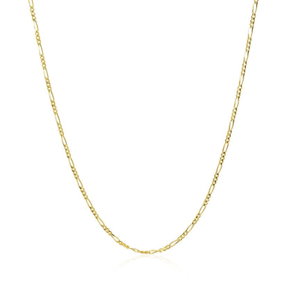 14k Yellow Gold Solid Figaro Chain 1.3mm by Bids.com