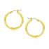 14k Yellow Gold Diamond Cut Hoop Earrings (3x20mm) - earrings