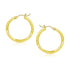14k Yellow Gold Diamond Cut Hoop Earrings (3x20mm) 