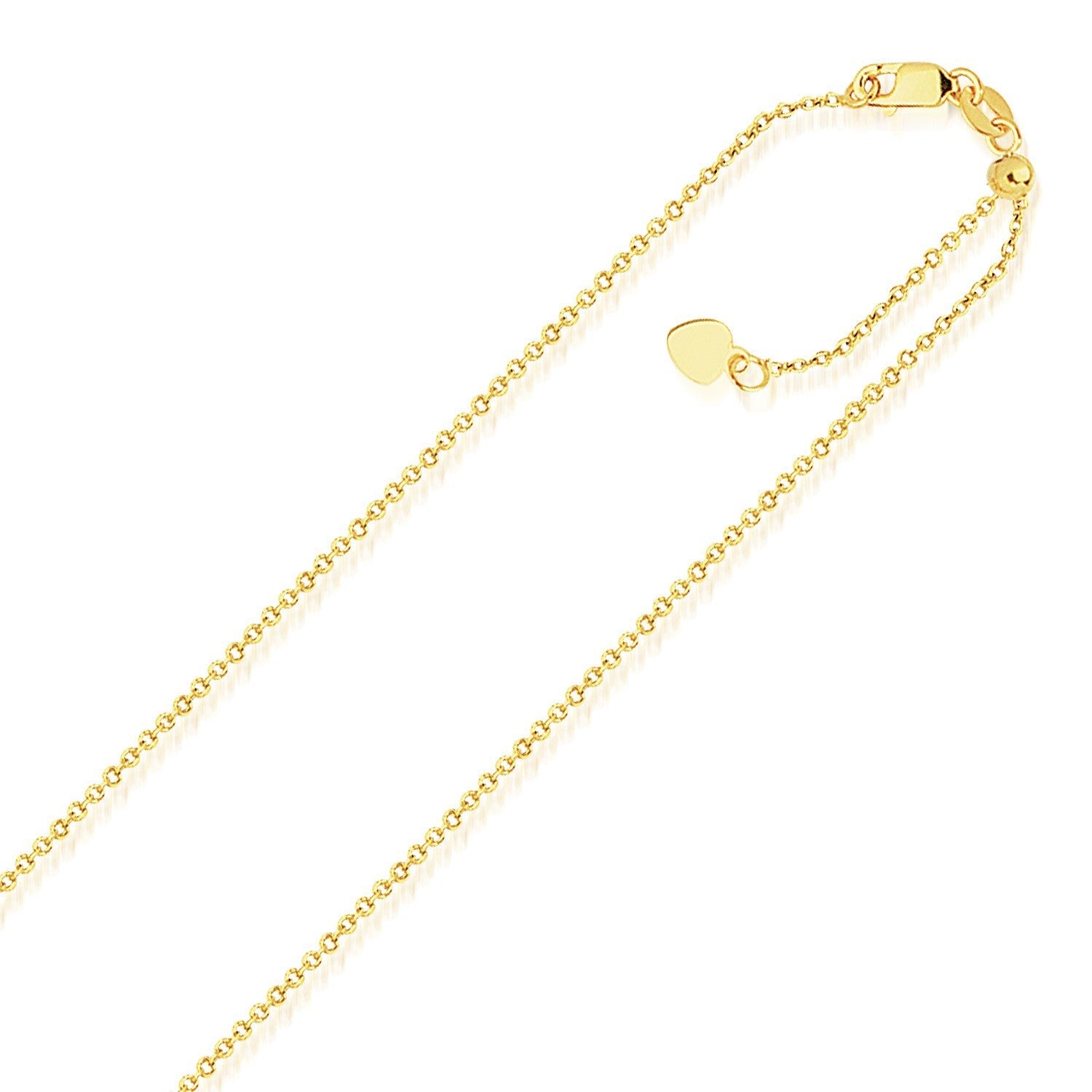 14k Yellow Gold Singapore Style Adjustable Chain (1.40 mm) by Bids.com