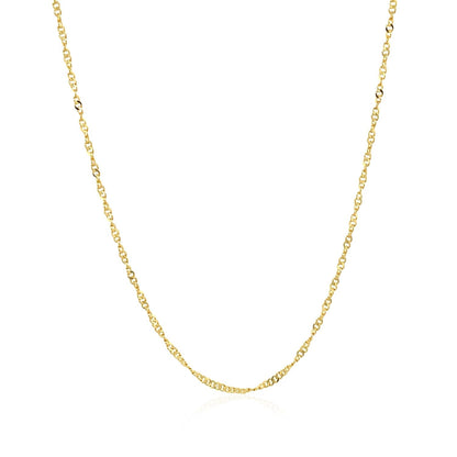 14k Yellow Gold Singapore Style Adjustable Chain (1.40 mm) by Bids.com