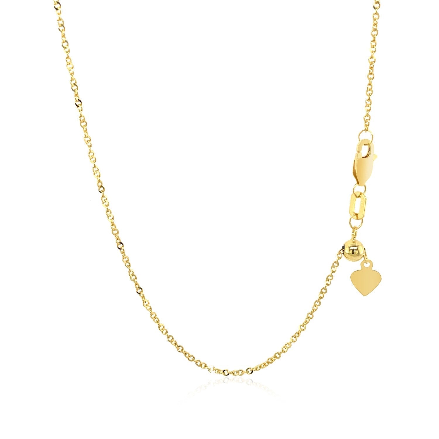 14k Yellow Gold Singapore Style Adjustable Chain (1.40 mm) by Bids.com