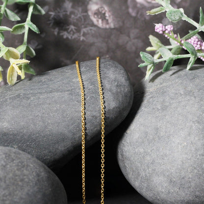 14k Yellow Gold Forsantina Lite Cable Link Chain 1.5mm by Bids.com