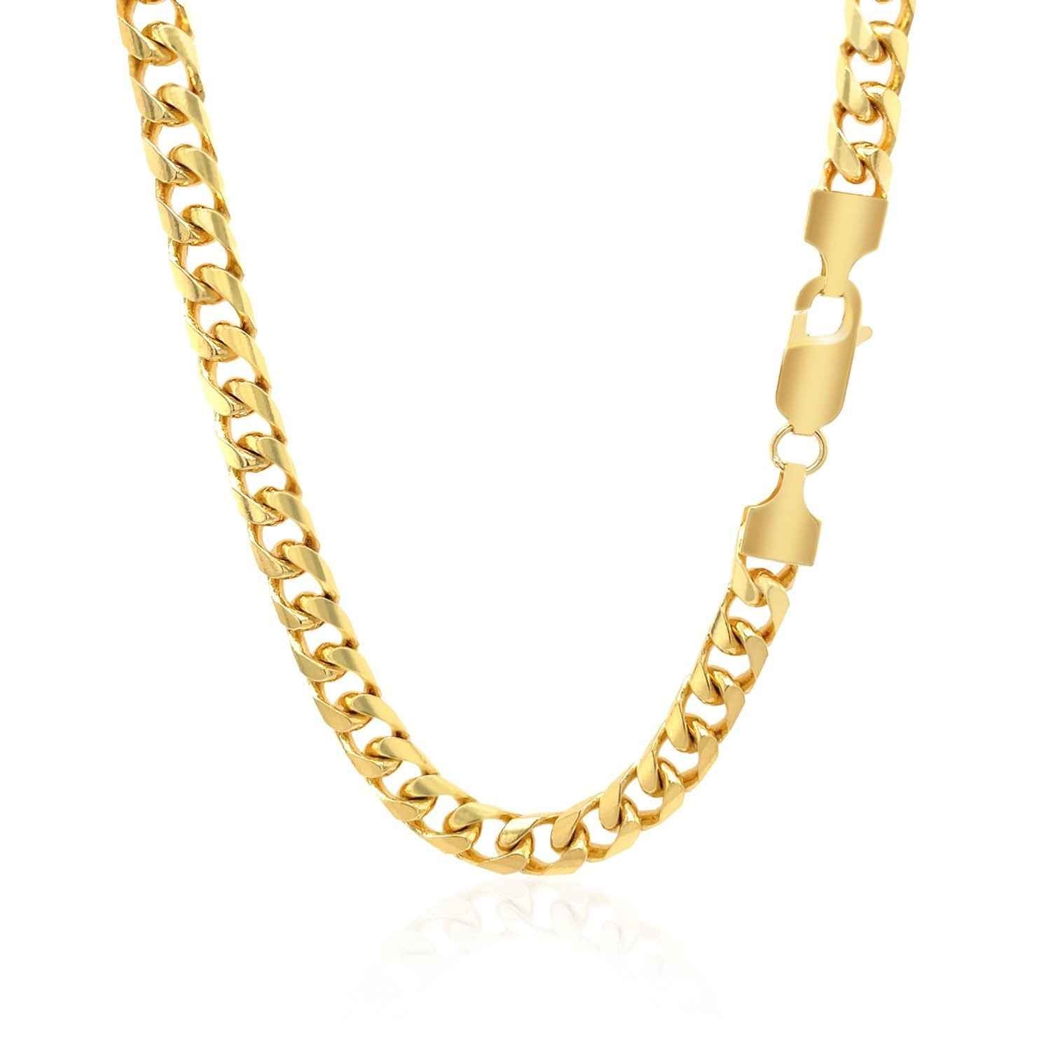 14k Yellow Gold Solid Miami Cuban Chain (6.00 mm)