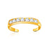 14k Yellow Gold Pave Set Cubic Zirconia Toe Ring 
