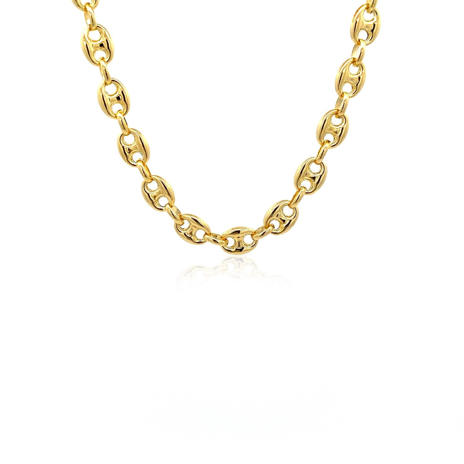 6.9mm 14k Yellow Gold Puffed Mariner Link Chain by Bids.com