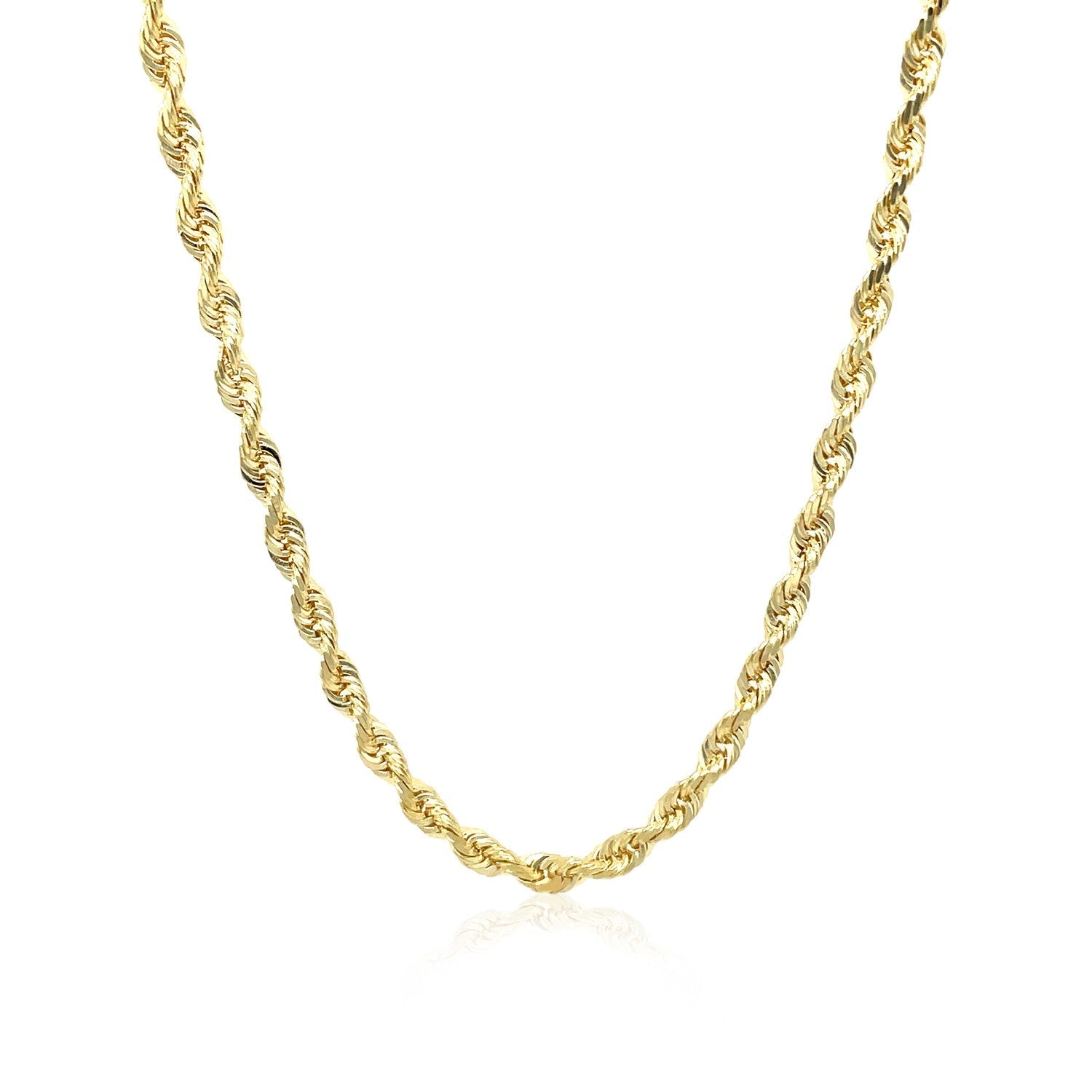 3.0mm 10k Yellow Gold Solid Diamond Cut Rope Chain by Bids.com