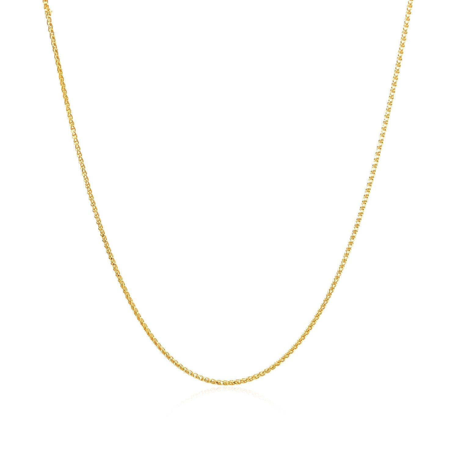 14k Yellow Gold Diamond Cut Round Wheat Chain 0.6mm by Bids.com