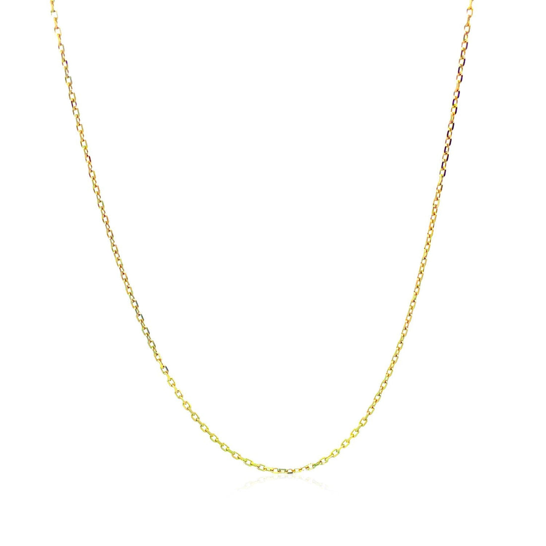 14k Yellow Gold Diamond Cut Cable Link Chain (0.87 mm) - DestGlow