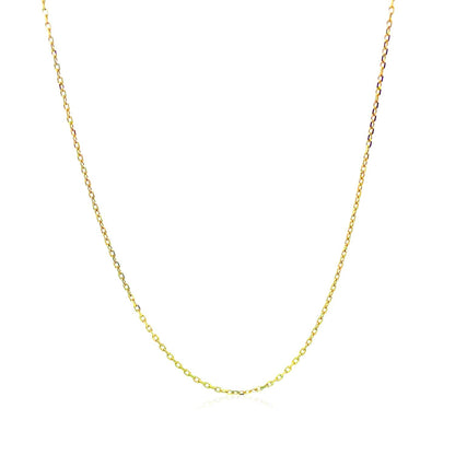 14k Yellow Gold Diamond Cut Cable Link Chain (0.87 mm) - DestGlow