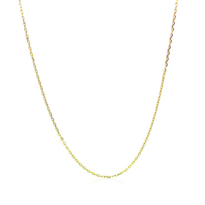 14k Yellow Gold Diamond Cut Cable Link Chain (0.87 mm) 
