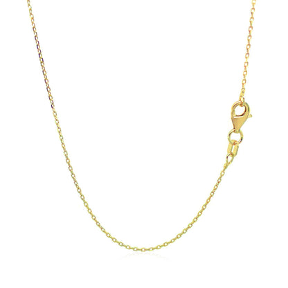 14k Yellow Gold Diamond Cut Cable Link Chain (0.87 mm) - DestGlow
