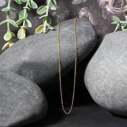 14k Yellow Gold Diamond Cut Cable Link Chain 0.8mm by Bids.com